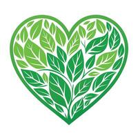 Modern Heart Icon with Unique and Creative Leaf Vein Design vector