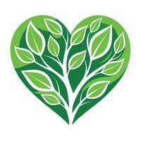 Abstract Heart Icon with Modern and Innovative Leaf Vein Design vector