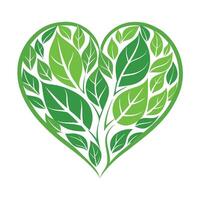 Stylized Heart Icon with Leaf Veins and Modern Design Elements vector