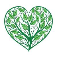 Sleek and Modern Heart Icon with Futuristic Leaf Vein Design vector