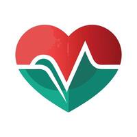 Sleek and Modern Heart Icon with Futuristic Pulse Design vector