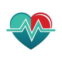 Modern Heart Icon with Unique and Creative Pulse Design vector