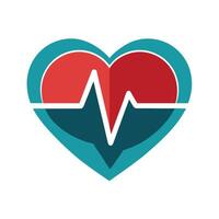 Stylized Heart Icon with Pulse and Modern Design Elements vector