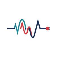 Stylized Heartbeat Icon with Digital Wave and Modern Design Elements vector