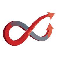 Modern Infinity Icon with Unique and Creative Arrow Design vector