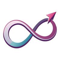 Sleek and Modern Infinity Icon with Futuristic Arrow Design vector