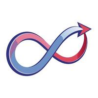 Stylized Infinity Icon with Arrow and Modern Design Elements vector