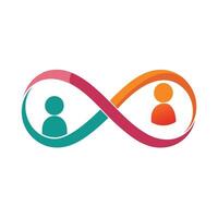 Modern Infinity Icon with Unique and Creative People Design vector