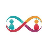 Sleek and Modern Infinity Icon with Futuristic People Design vector