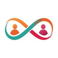 Abstract Infinity Icon with Modern and Innovative People Design vector