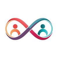 Stylized Infinity Icon with People and Modern Design Elements vector