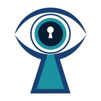 Abstract Keyhole Icon with Modern and Innovative Eye Design vector