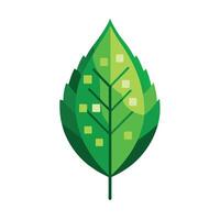 Modern Leaf Icon with Unique and Creative Digital Pixel Design vector