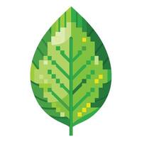 Abstract Leaf Icon with Modern and Innovative Digital Pixel Design vector