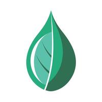 Abstract Leaf Icon with Modern and Innovative Water Drop Design vector