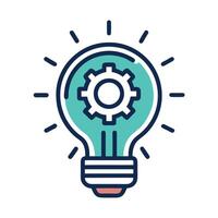 Abstract Lightbulb Icon with Modern and Innovative Gear Design vector