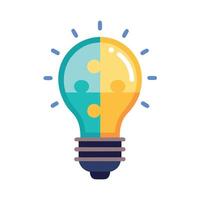Sleek and Modern Lightbulb Icon with Futuristic Puzzle Piece Design vector