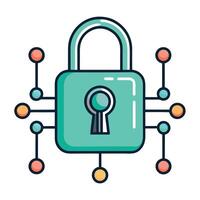 Sleek and Modern Lock Icon with Futuristic Digital Key Design vector