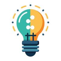 Modern Lightbulb Icon with Unique and Creative Puzzle Piece Design vector