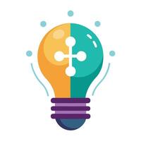 Abstract Lightbulb Icon with Modern and Innovative Puzzle Piece Design vector