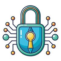 Modern Lock Icon with Unique and Creative Digital Key Design vector