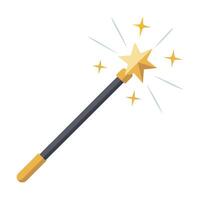 Stylized Magic Wand Icon with Sparkles and Modern Design Elements vector