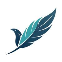Sleek and Modern Bird Icon with Futuristic Feather Design vector