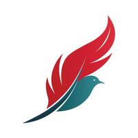 Abstract Bird Icon with Modern and Innovative Feather Design vector