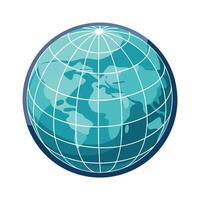 Stylized Globe Icon with Digital Grid and Modern Design Elements vector