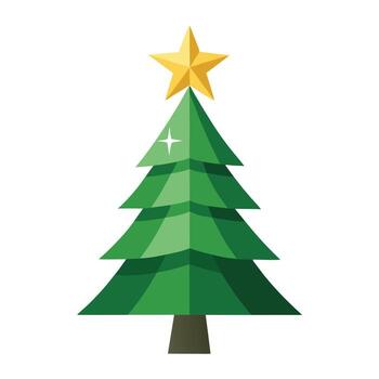 Abstract Pine Tree Icon with Modern and Innovative Star Design vector