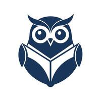 Sleek and Modern Owl Icon with Futuristic Book Design vector