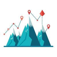 Abstract Mountains Icon with Modern and Innovative Data Point Design vector