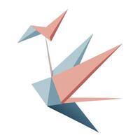 Sleek and Modern Origami Crane Icon with Futuristic Design vector