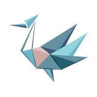 Modern Origami Crane Icon with Unique and Creative Design vector