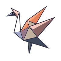 Stylized Origami Crane Icon with Modern Design Elements vector