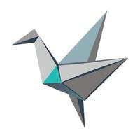 Abstract Origami Crane Icon with Modern and Innovative Design vector