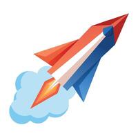Abstract Paper Airplane Icon with Modern and Innovative Rocket Design vector