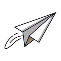 Sleek and Modern Paper Airplane Icon with Futuristic Trail Design vector