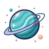 Modern Planet Icon with Unique and Creative Ring and Star Design vector