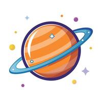 Sleek and Modern Planet Icon with Futuristic Ring and Star Design vector