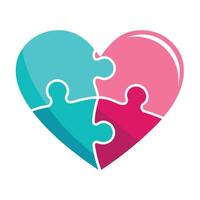 Sleek and Modern Puzzle Piece Icon with Futuristic Heart Design vector