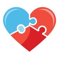 Abstract Puzzle Piece Icon with Modern and Innovative Heart Design vector