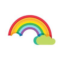 Modern Rainbow Icon with Unique and Creative Cloud Design vector