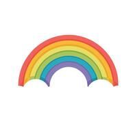 Minimalist Rainbow Icon with Cloud and Modern Design Elements vector