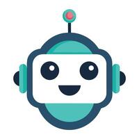 Sleek and Modern Robot Face Icon with Futuristic Design vector