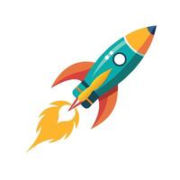 Modern Rocket Icon with Unique and Creative Paintbrush Trail Design vector