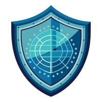 Modern Shield Icon with Unique and Creative Data Grid Design vector