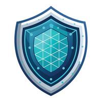 Abstract Shield Icon with Modern and Innovative Data Grid Design vector