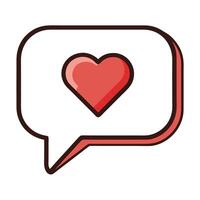 Sleek and Modern Speech Bubble Icon with Futuristic Heart Design vector