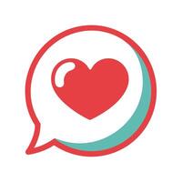 Abstract Speech Bubble Icon with Modern and Innovative Heart Design vector